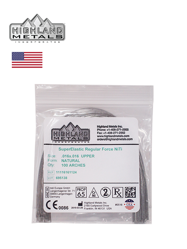 Super Elastic Regular Force Niti เหลี่ยม